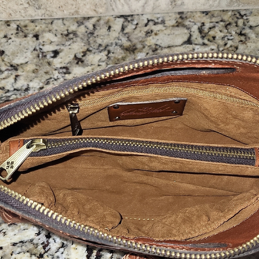 Patricia Nash Sora Braided Stitch Leather Cutout Satchel - Picture 10 of 13